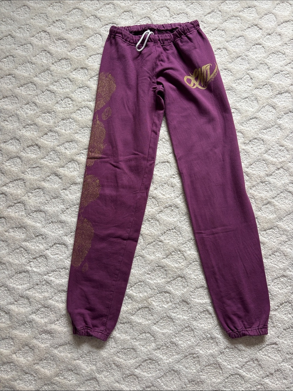 Lauren Moshi Joggers- Purple / Gold- Size XS
